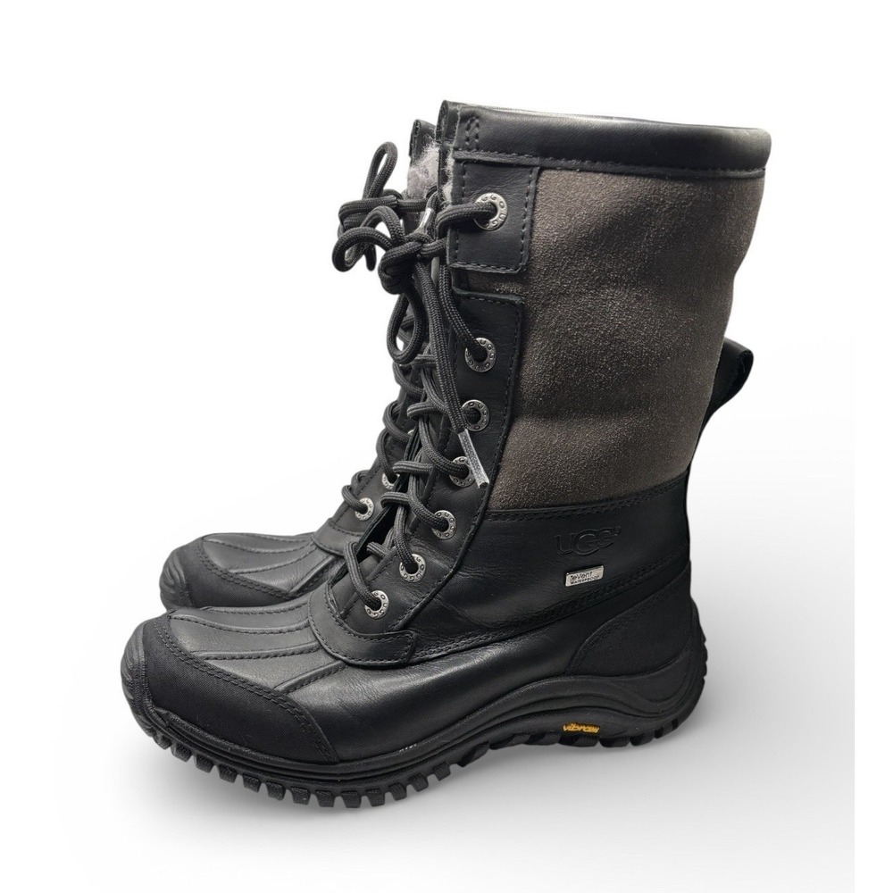 UGG Women's Adirondack Snow Boots Leather & Suede Size 5 Black/Gray -1544